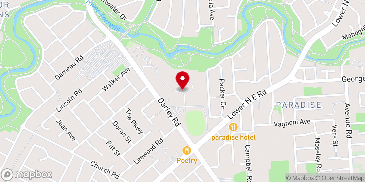 Map showing location of Futures Church Paradise Campus