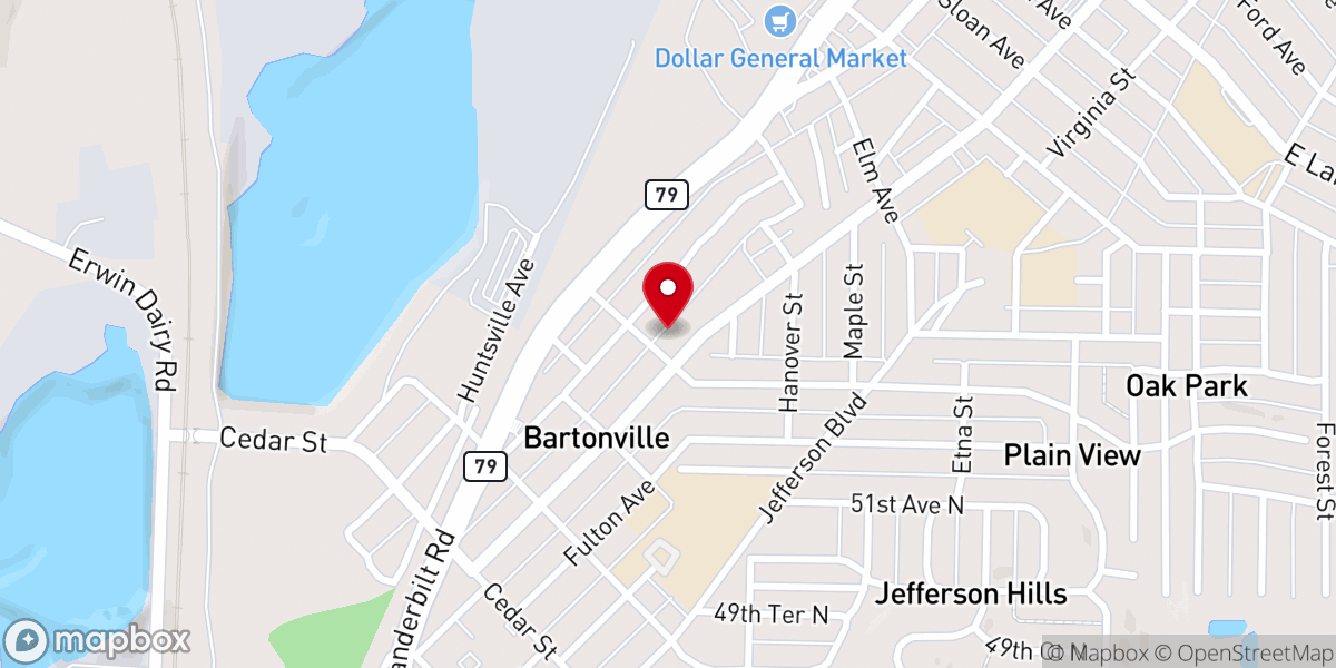 Map showing location of Tarrant Church of the Nazarene