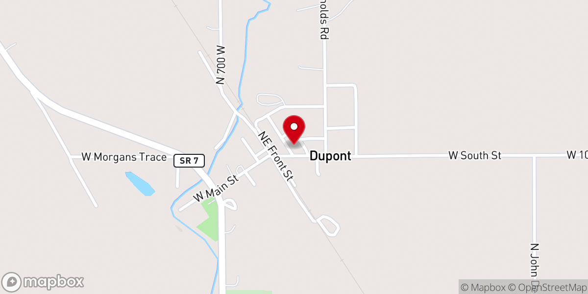 Map showing location of Dupont Baptist Academy