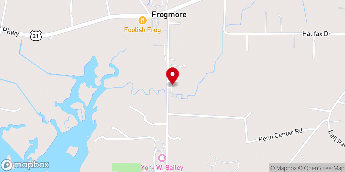 Map showing location of Ebenezer Baptist Church