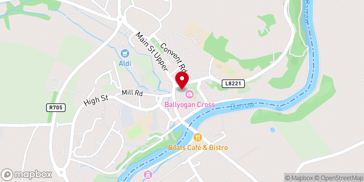 Map showing location of Duiske Abbey aka Graiguenamanagh Abbey