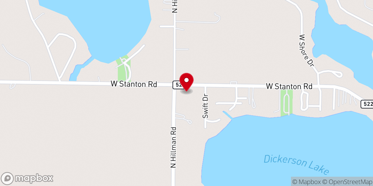 Map showing location of Hope Lutheran Church