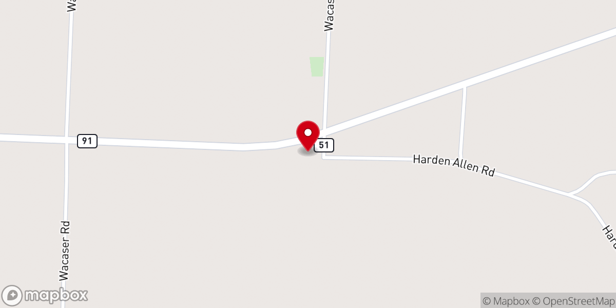Map showing location of New Hope M. B. Church