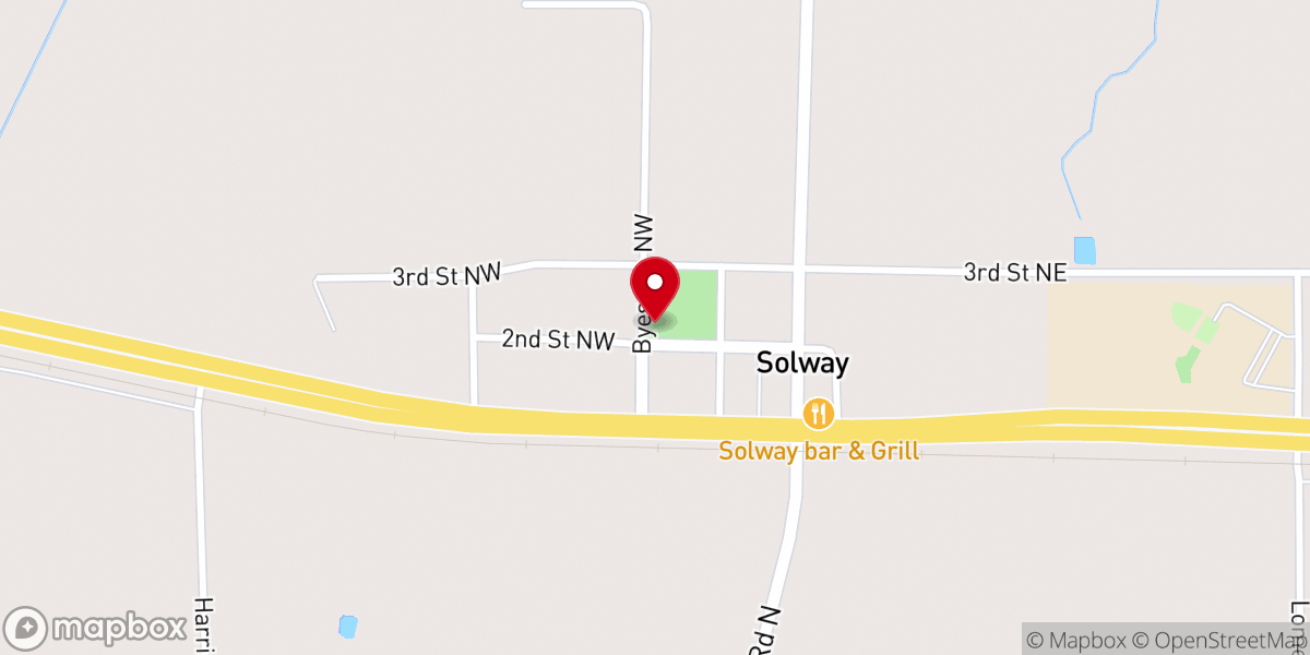 Map showing location of Solway Lutheran Church