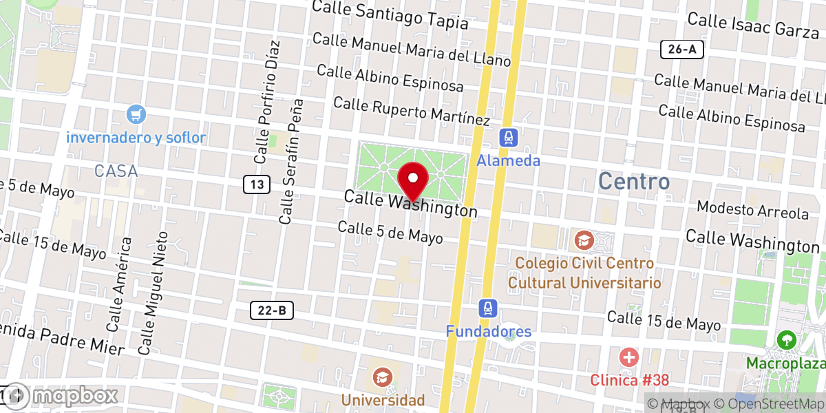Map showing location of Iglesia Evangelica Luterana Confesional La Santa Cruz