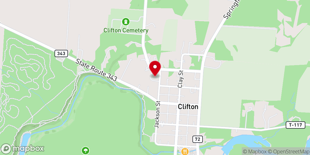 Map showing location of Clifton United Presbyterian