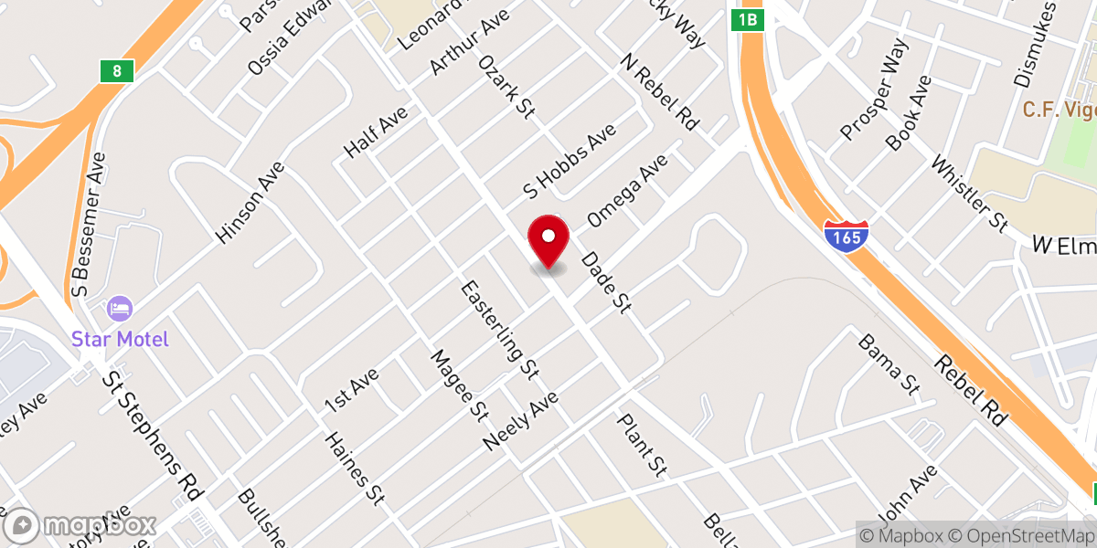 Map showing location of Saint John Holiness Church