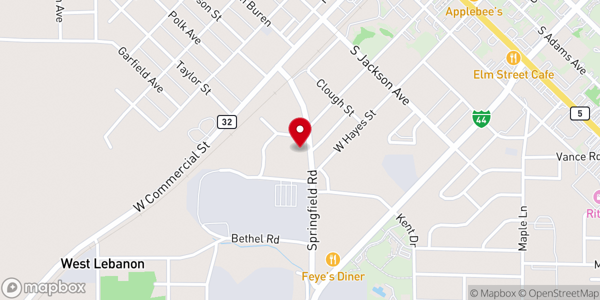 Map showing location of Tabernacle Baptist Church