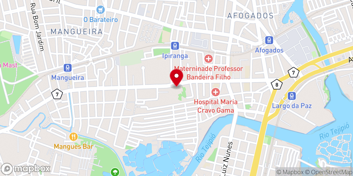 Map showing location of Igreja Batista de Afogados