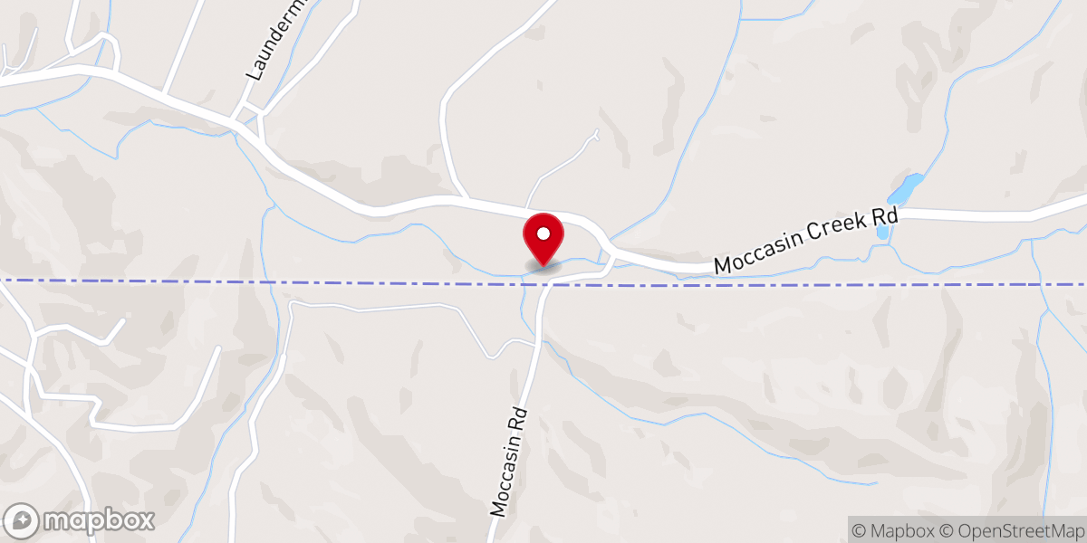 Map showing location of Moccasin Church