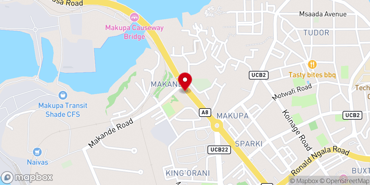 Map showing location of Ack Diocese Of Mombasa