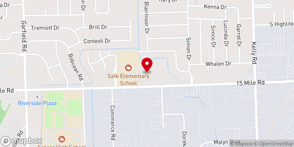 Map showing location of St. Ronald Catholic Church
