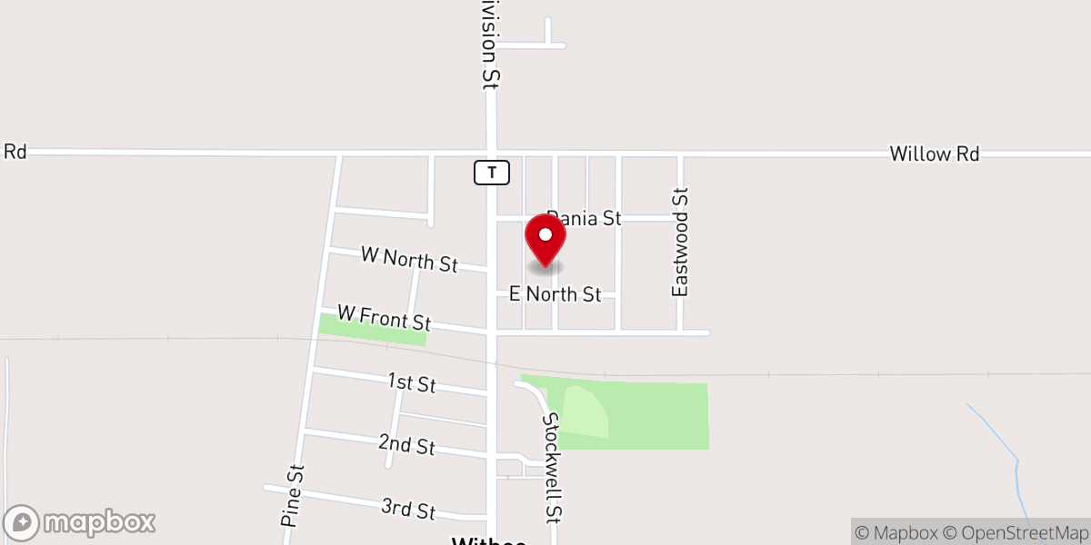 Map showing location of New Harvest Assembly of God