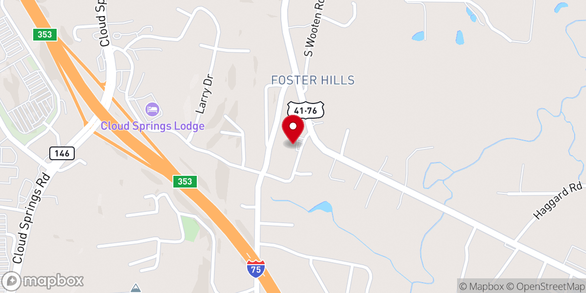 Map showing location of Pine Grove Baptist Church
