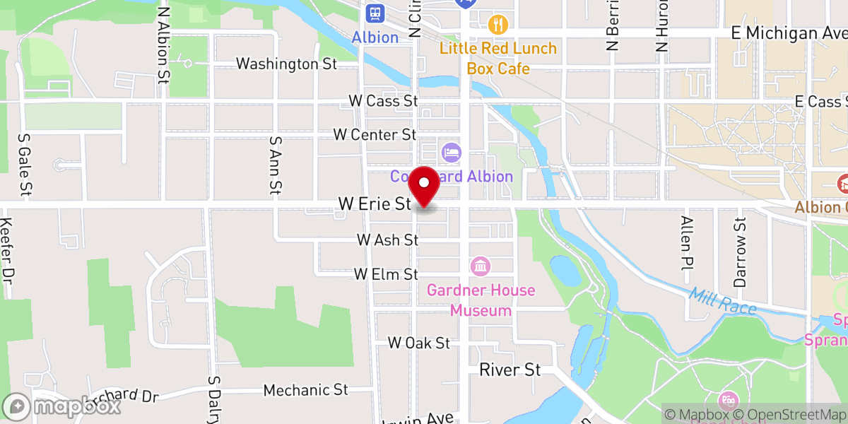 Map showing location of St James' Episcopal Church