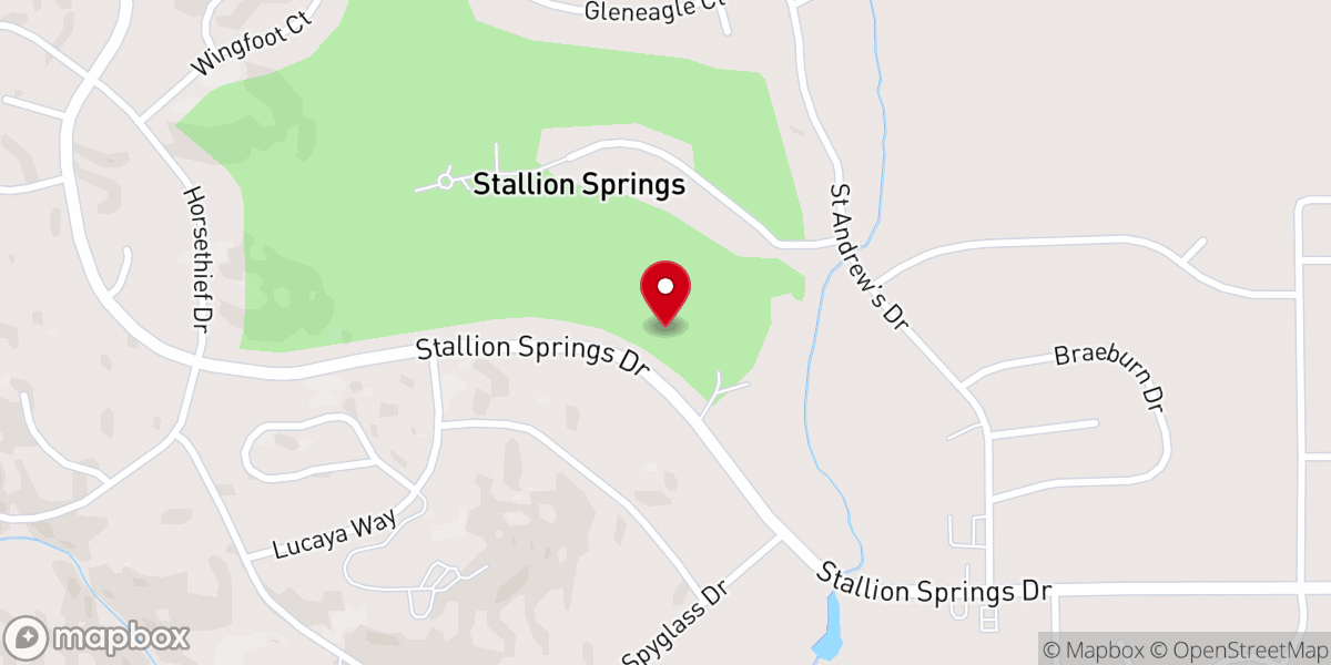 Map showing location of Stallion Springs Resort