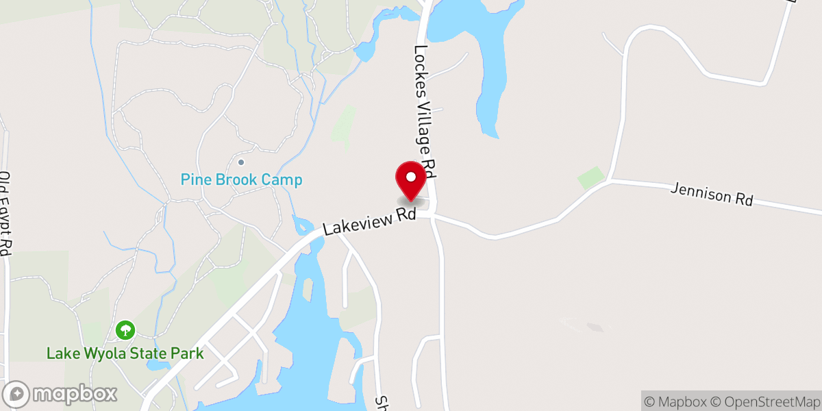 Map showing location of Pine Brook Camp
