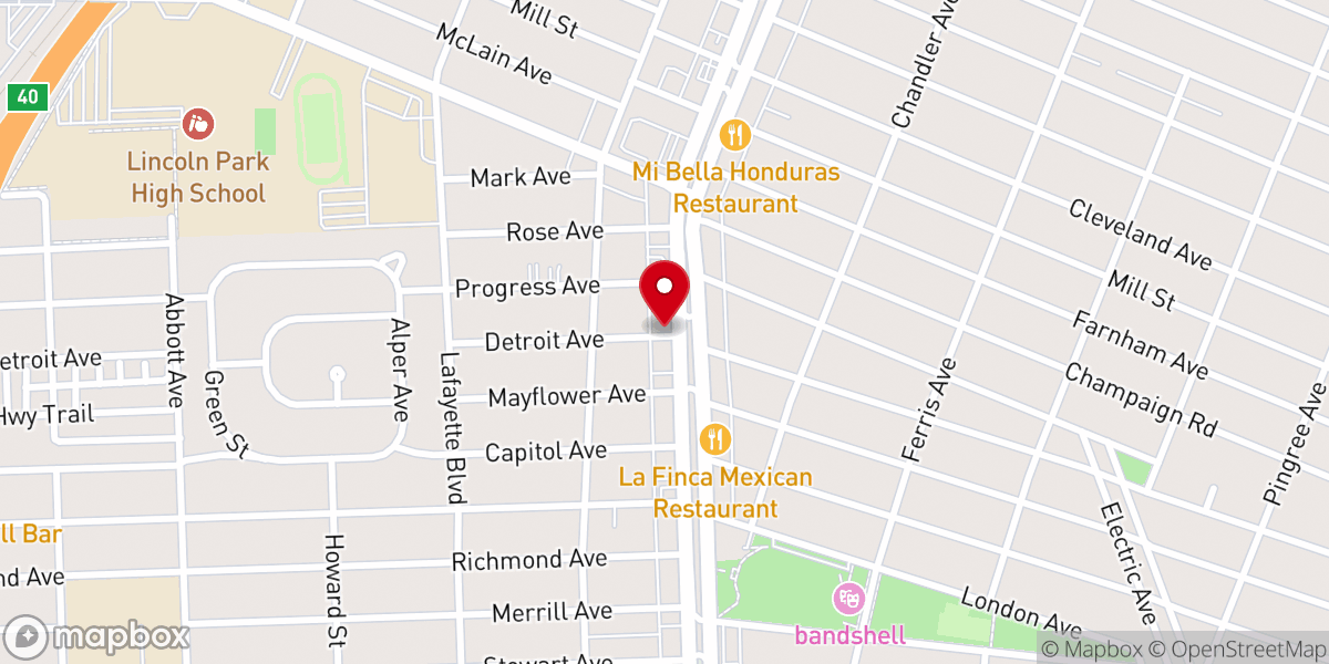 Map showing location of Faith Deliverance Temple Inc