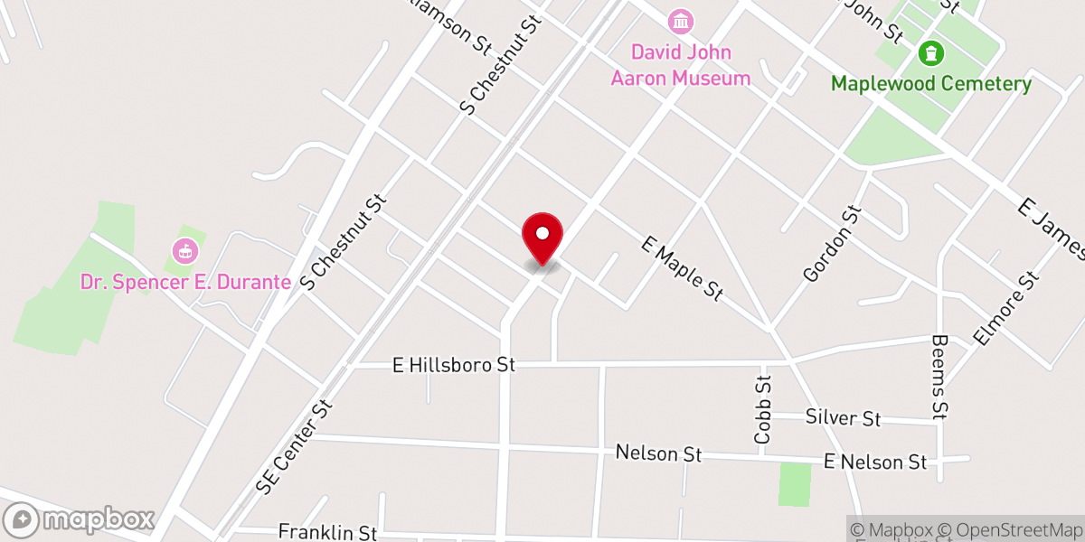 Map showing location of Smith Chapel Church