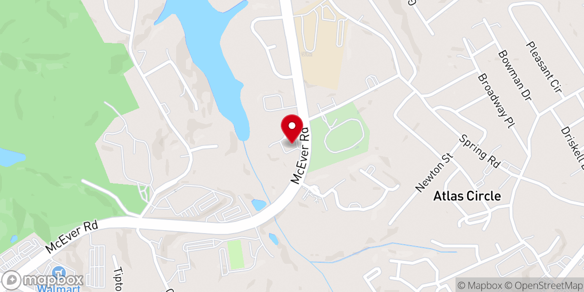 Map showing location of Chattahoochee Baptist Association
