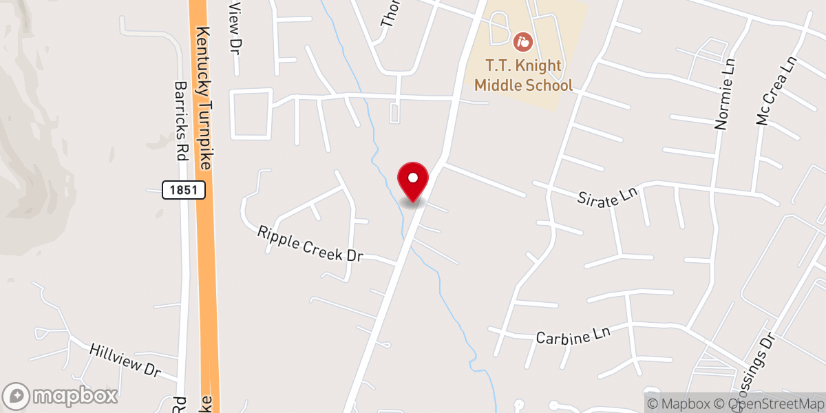 Map showing location of Eastview Church of Christ