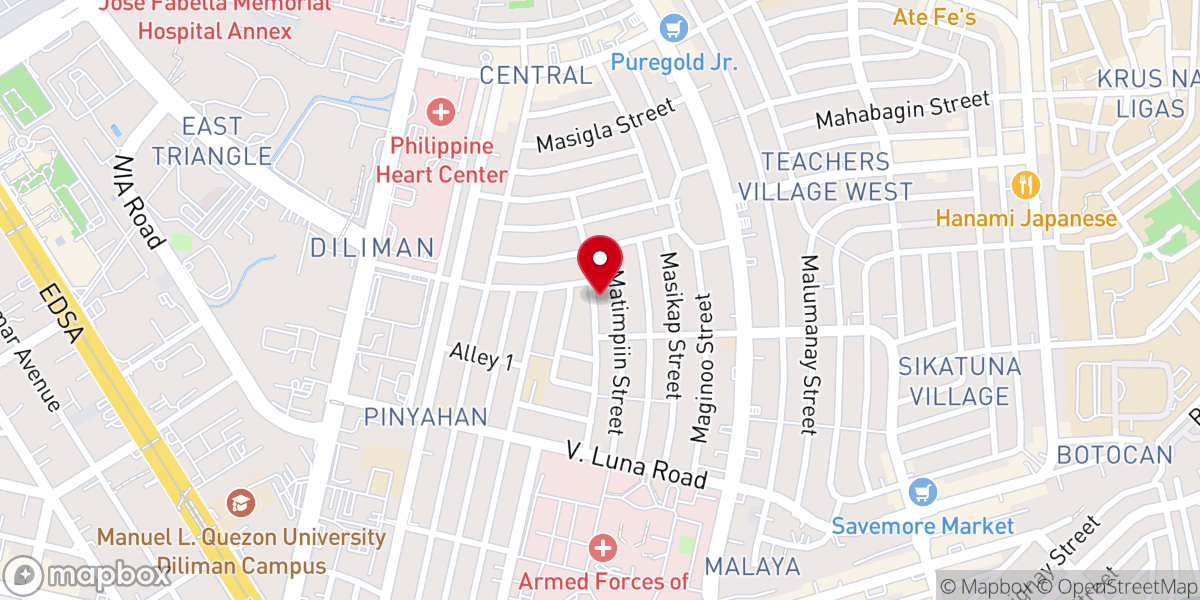 Map showing location of Heritage Baptist Church of Quezon City