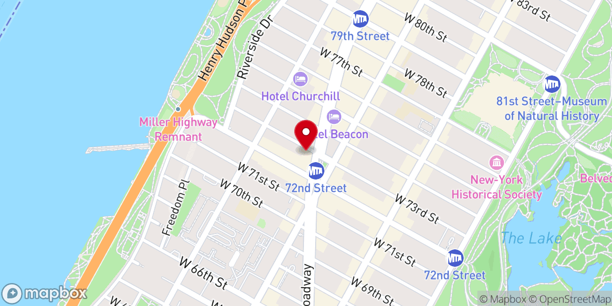 Map showing location of Rutgers Presbyterian Church