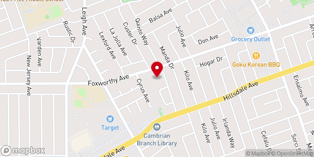 Map showing location of Community Christian - Foxworthy Campus