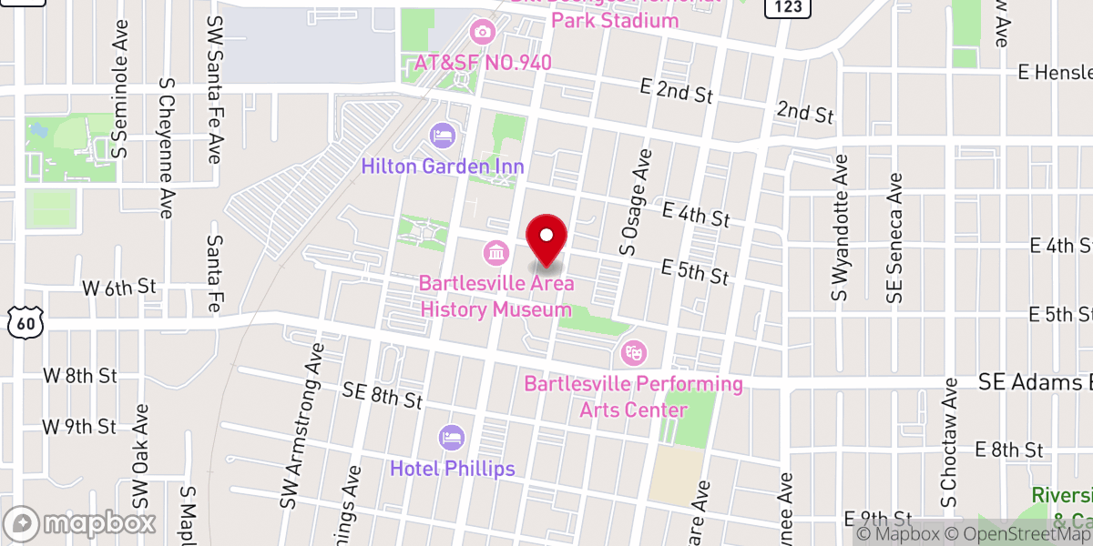 Map showing location of First Presbyterian Church
