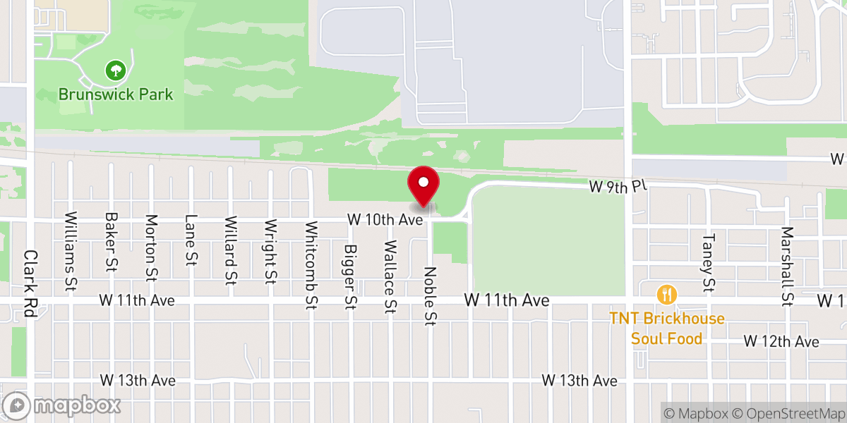 Map showing location of Olive Grove Missionary Baptist Church