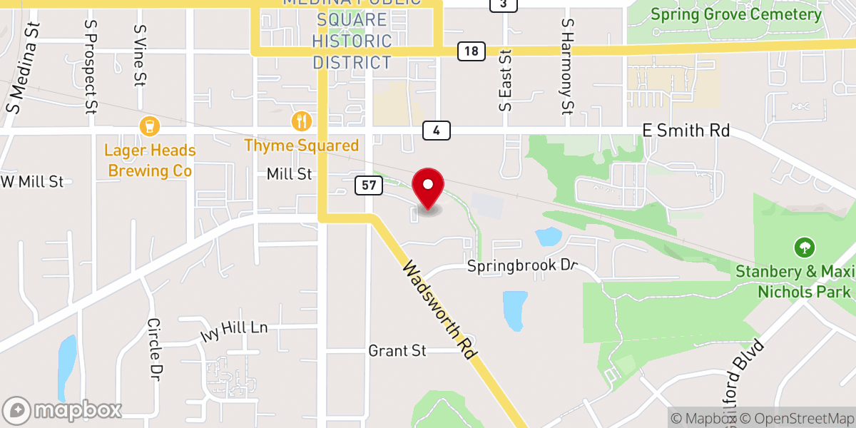 Map showing location of Medina Community Church