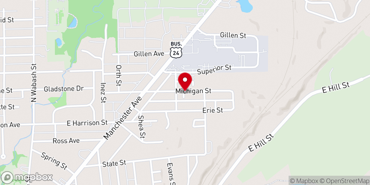 Map showing location of Bible Holiness Church