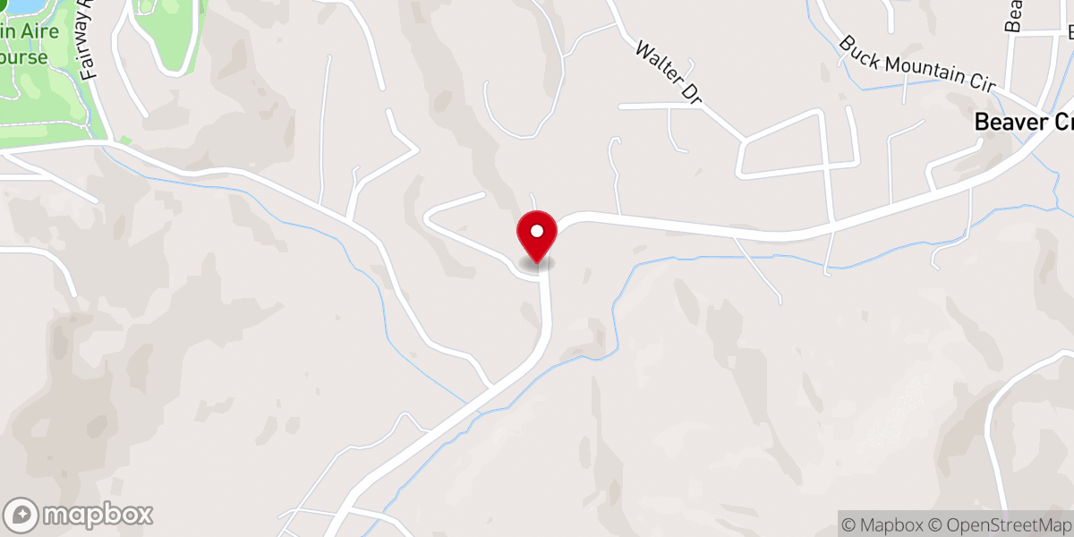Map showing location of Beaver Creek Christian Church