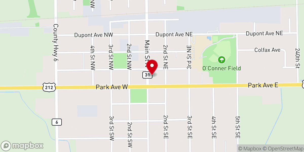 Map showing location of United Methodist Church