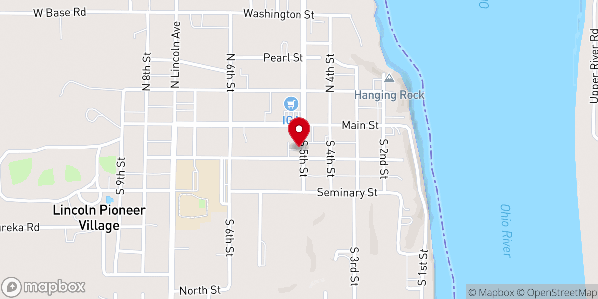 Map showing location of Trinity United Methodist Church