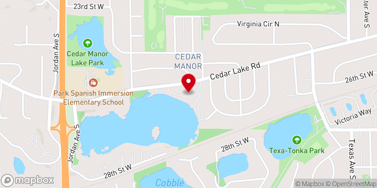 Map showing location of Westwood Lutheran Church