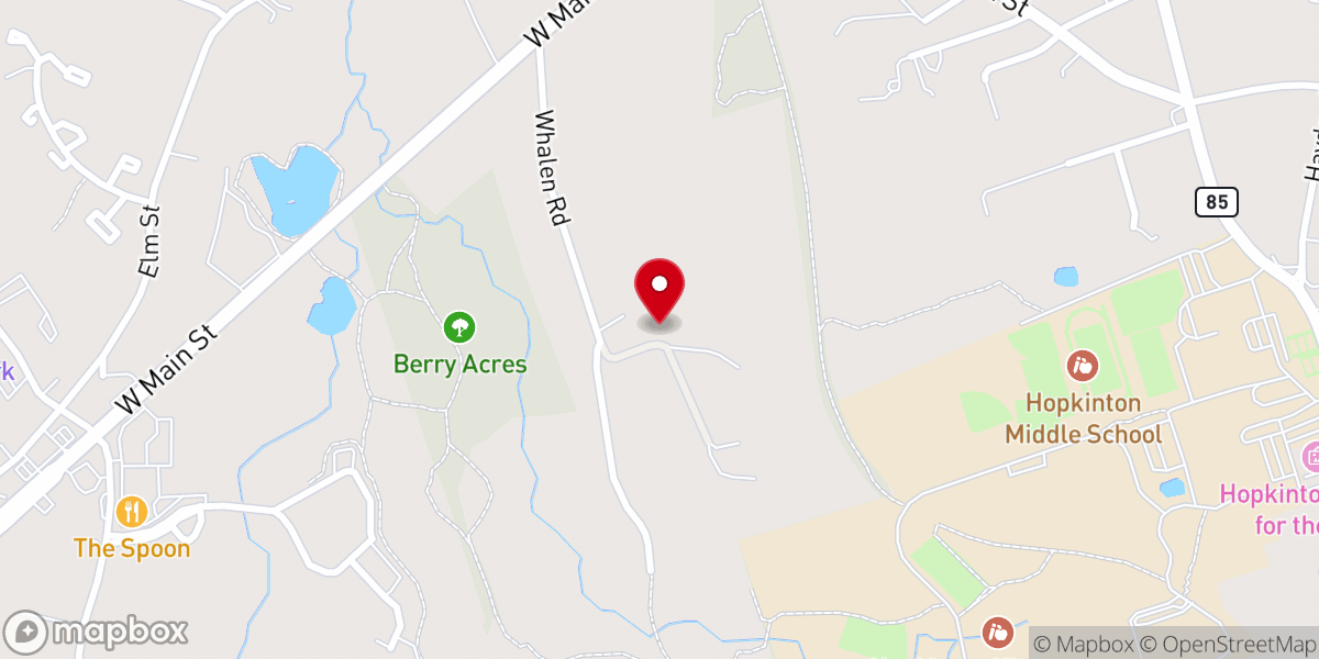 Map showing location of Vineyard Church of Hopkinton