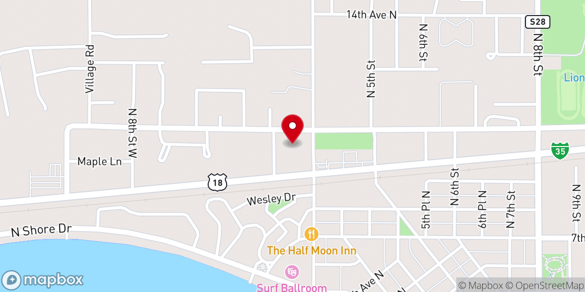 Map showing location of First Congregational Church