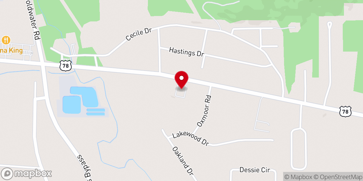 Map showing location of Calvary Baptist Church