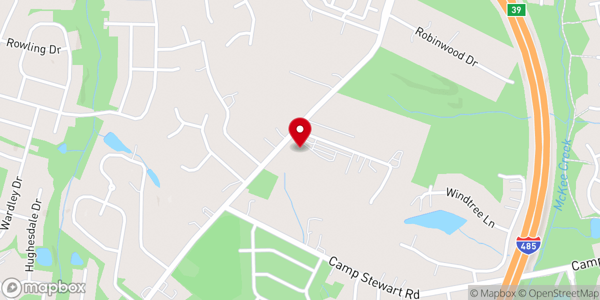 Map showing location of Iglesia de Cristo Tierra Prometida Ebenezer Charlotte