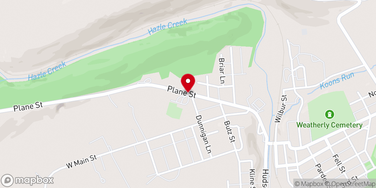 Map showing location of Our Lady of Lourdes