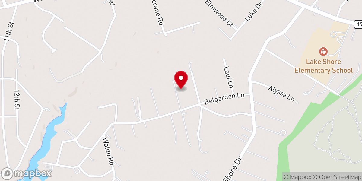 Map showing location of Bible Church of Lake Shore
