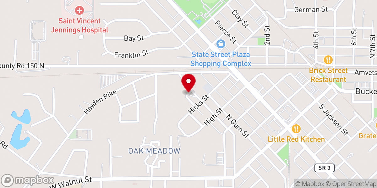 Map showing location of Second United Methodist Church