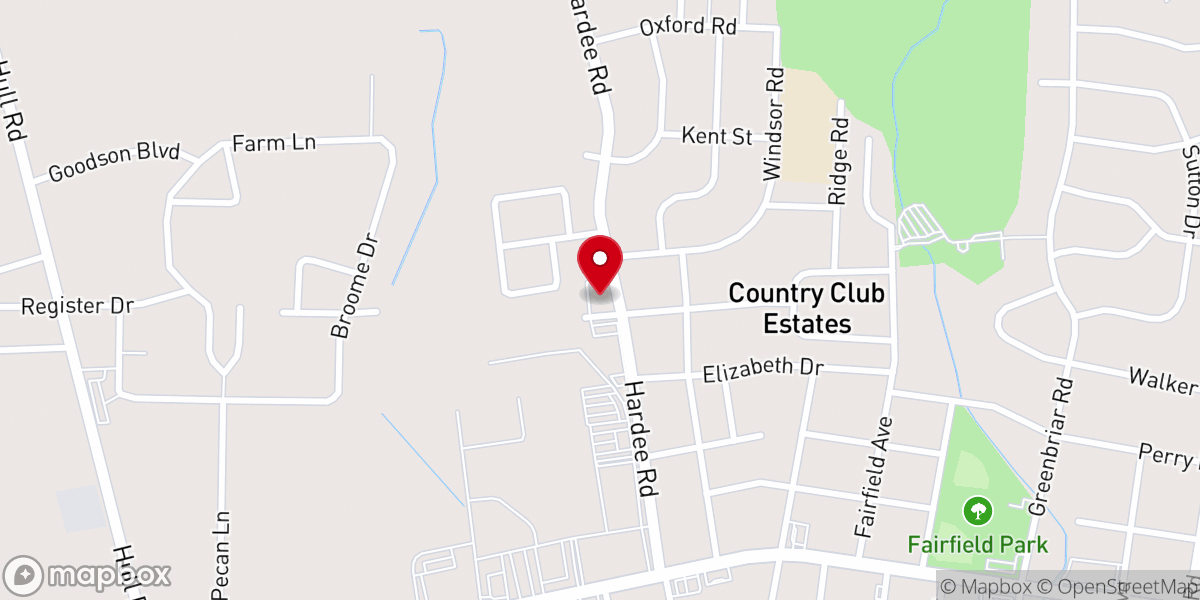 Map showing location of Kinston Church of Christ
