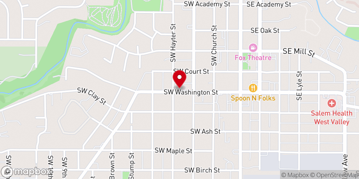 Map showing location of Dallas Foursquare Church