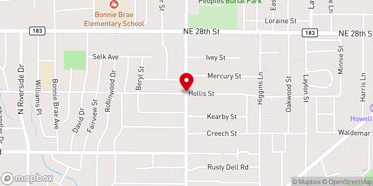 Map showing location of Beach Street Baptist Church