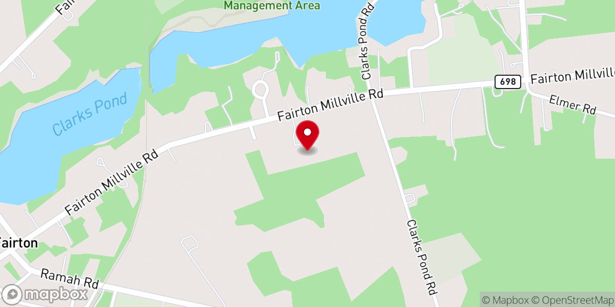 Map showing location of Fairton Christian Center