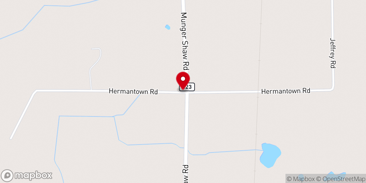 Map showing location of God's Country Church of Munger