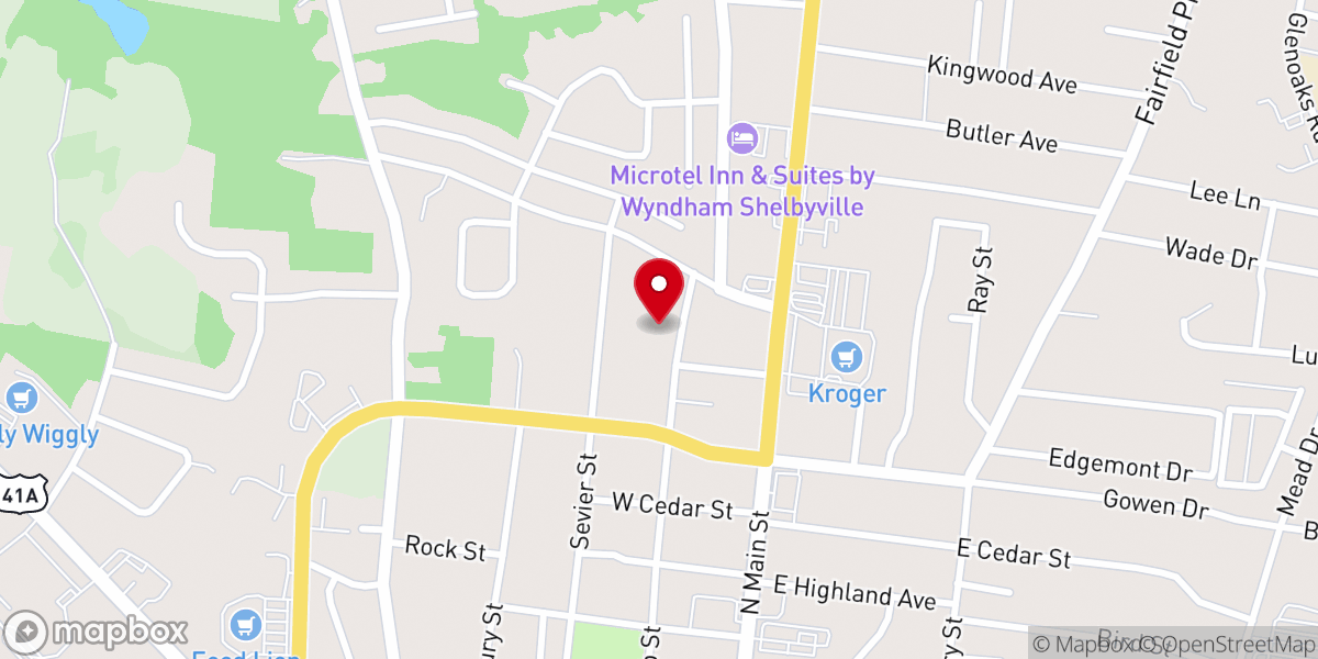 Map showing location of Woodfork African Methodist Episcopal Church