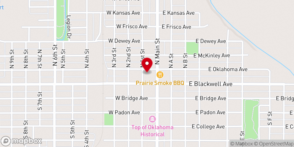 Map showing location of Bethesda Assembly of God